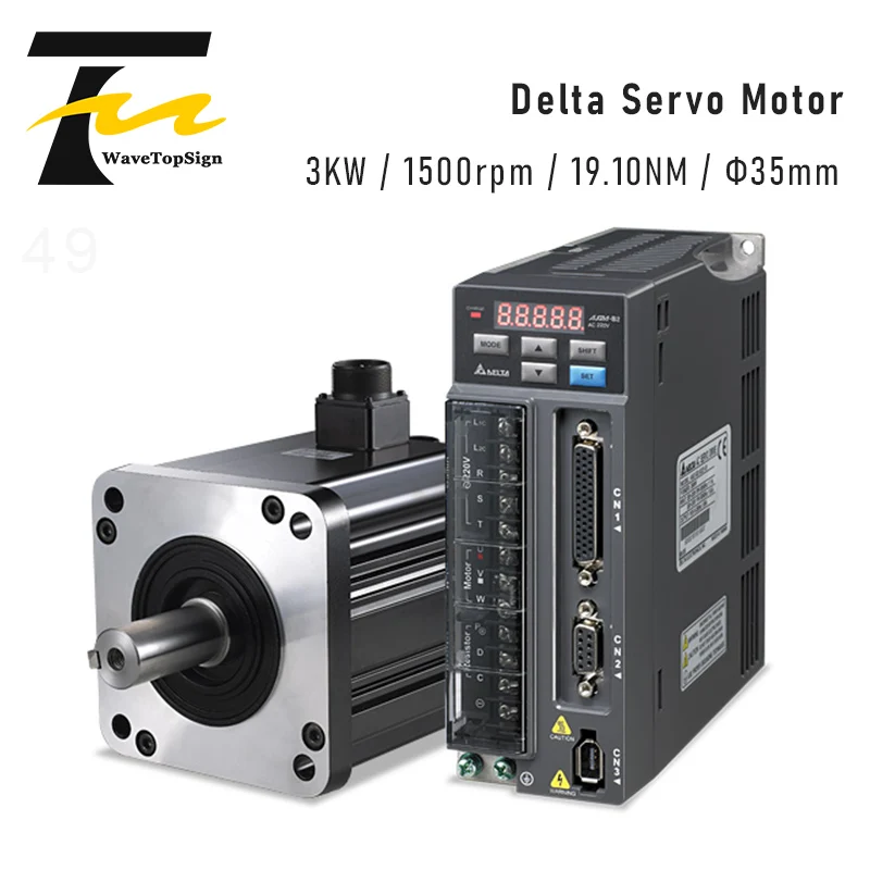 Delta 3KW сервопривод ASD B2 3023 B + ECMA F11830RS/SS 19.10NM мотор установлен сервопривода