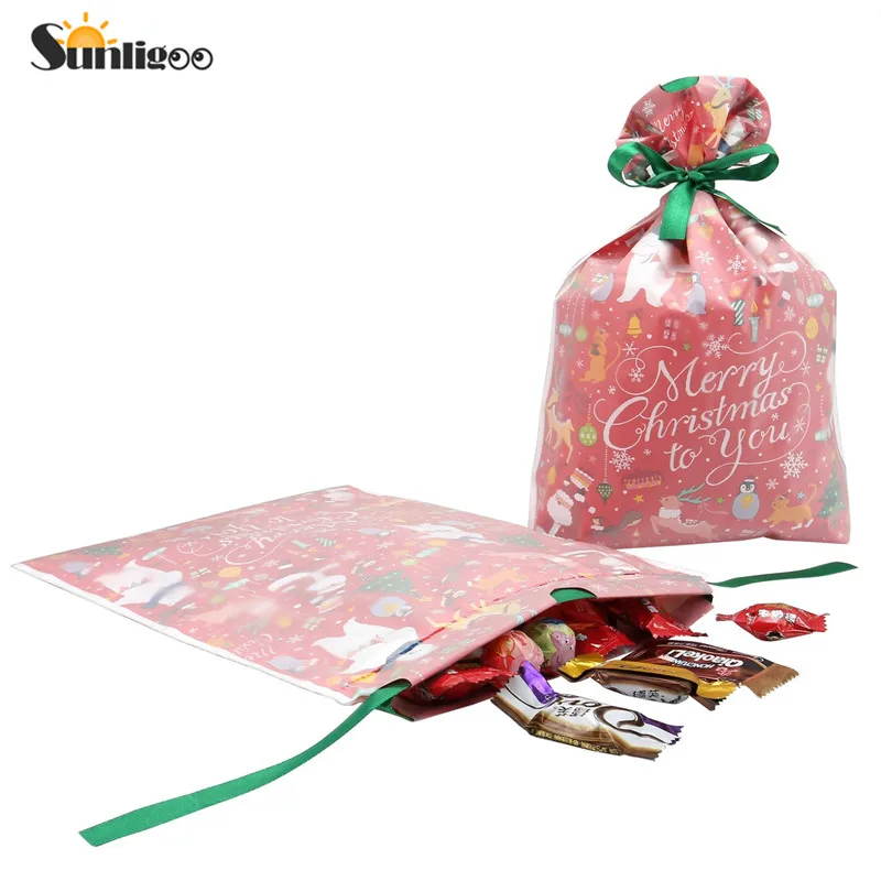 Sunligoo подарочные пакеты на Рождество/Конфеты пластиковый подарочный упаковочный