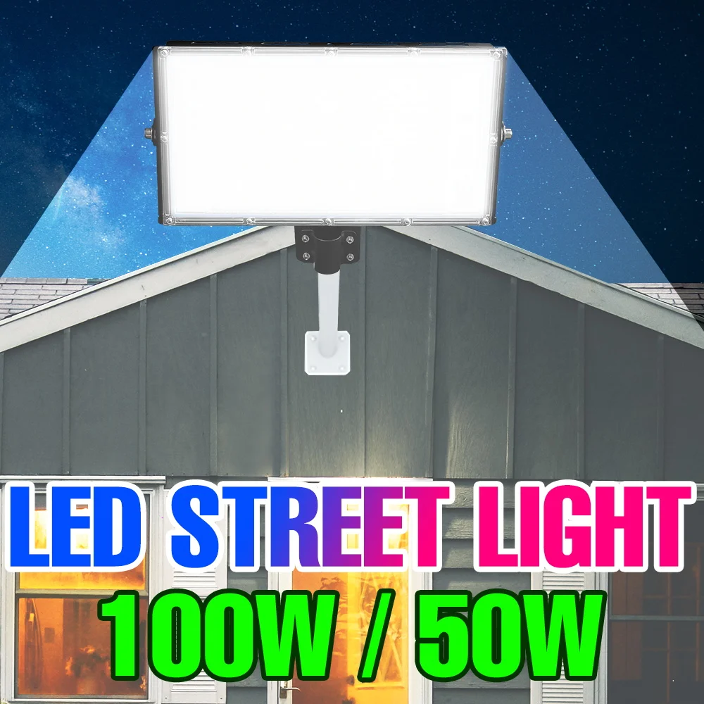 

100W 50W Street LED Light Outdoor Floodlight 220V Spotlight IP65 Waterproof LED Projector Wall Lamp For Exterior Garden Lighting