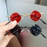 hkna 2022 lovely retro sunglasses children funny rhombic eyewear girlsboys small glasses mirror vintage gafas de sol hombre