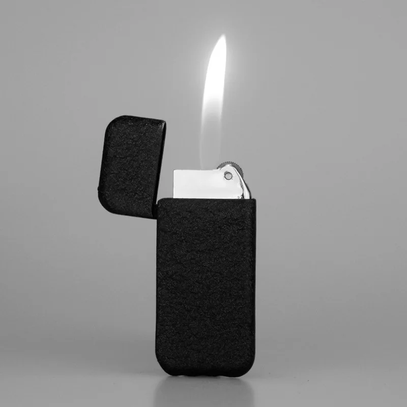 Ультратонкая шлифовальная круглая зажигалка с черным матовым жемчугом гаджеты