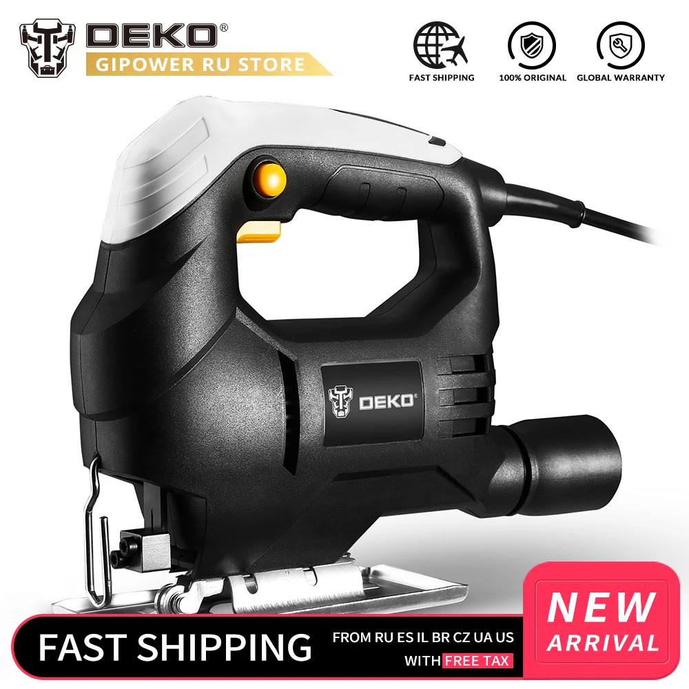 DEKO 350W Jig Saw Удобная непрерывная электрическая пила с 1 шт. лезвием, шестигранный ключ 2 шт. угольные щетки головоломки электроинструменты