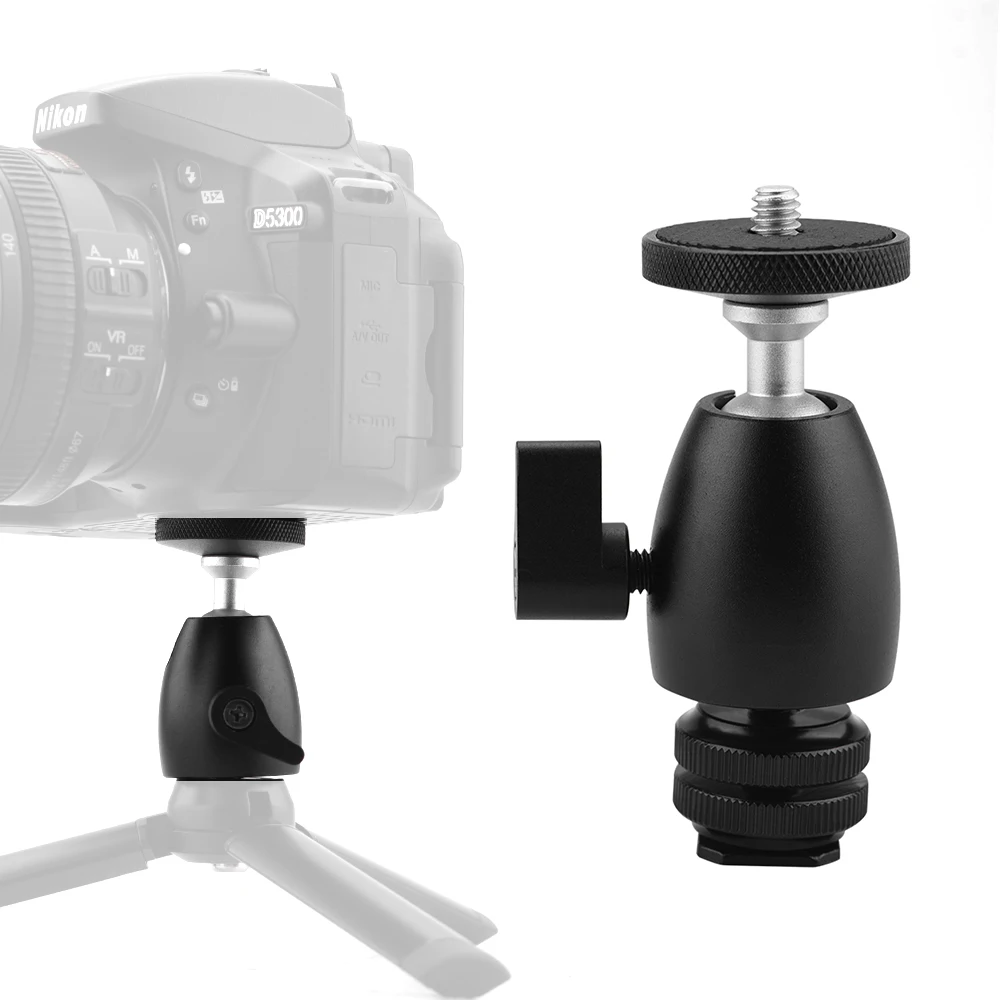 

Ball Head For Camera Tripod LED Light Flash Tripod Bracket Holder Mount 1/4 Hot Shoe Adapter Cradle Camera Accessories