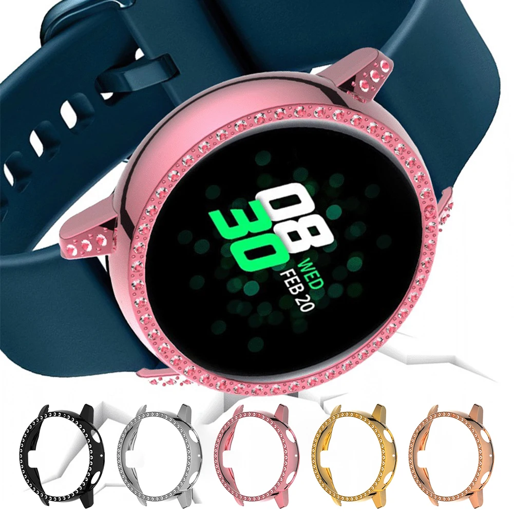 

Diamond Case Cover For Samsung Galaxy Watch Active 2 40mm 44mm Bumper Case Cover With Rhinestone For Active2 Watch Accessories