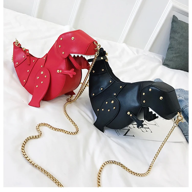 

Dinosaur Design Rivets Women's Purses and Handbags Shoulder Chain Bag Designer Small Crossbody Bag Female Clutch Bag Pu Leather