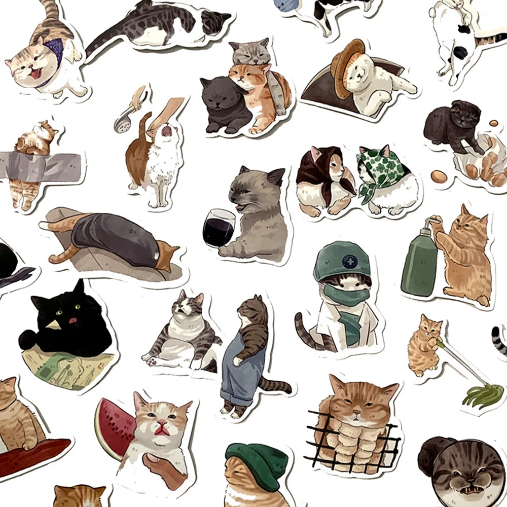 103054pcs cute cats animal graffiti stickers cartoon decals kids toy diy diary suitcase scrapbook phone laptop bike sticker free global shipping