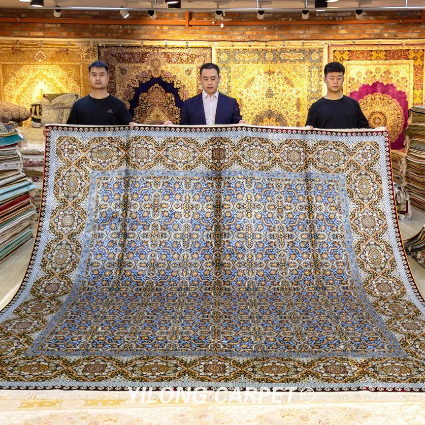 Goedkoop Yilong 10 'X 10' Indoor Vierkante Zijden Tapijt Handgemaakte Tapijten Over Home Decor (ZQG419)