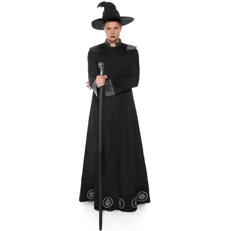 Halloween Costumes Gothic Wizard Costume European Religious Men Priest Uniform Fancy Cosplay ropa halloween J6 | Тематическая