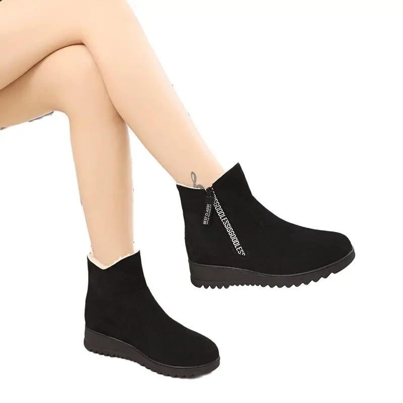 

Новинка Осень-зима 2021 модные популярные Стильные женские ботильоны теплые и удобные женские ботинки с коротким плюшем и боковой молнией Ра...