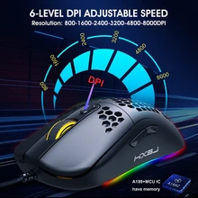 6 Gear DPI Adjustable Wired Programmable Hole Mouse RGB LED Breathing Light Gaming Mouse Computer Laptop Accessories