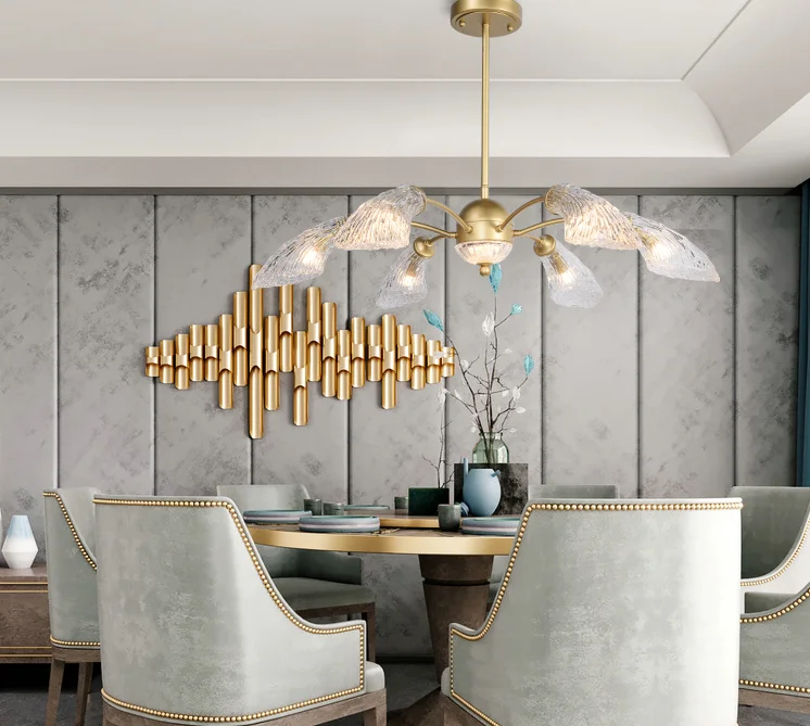 

Роскошная простая постмодернизированная Люстра для столовой, гостиной, лампа в американском стиле, стеклянная креативная индивидуальная л...
