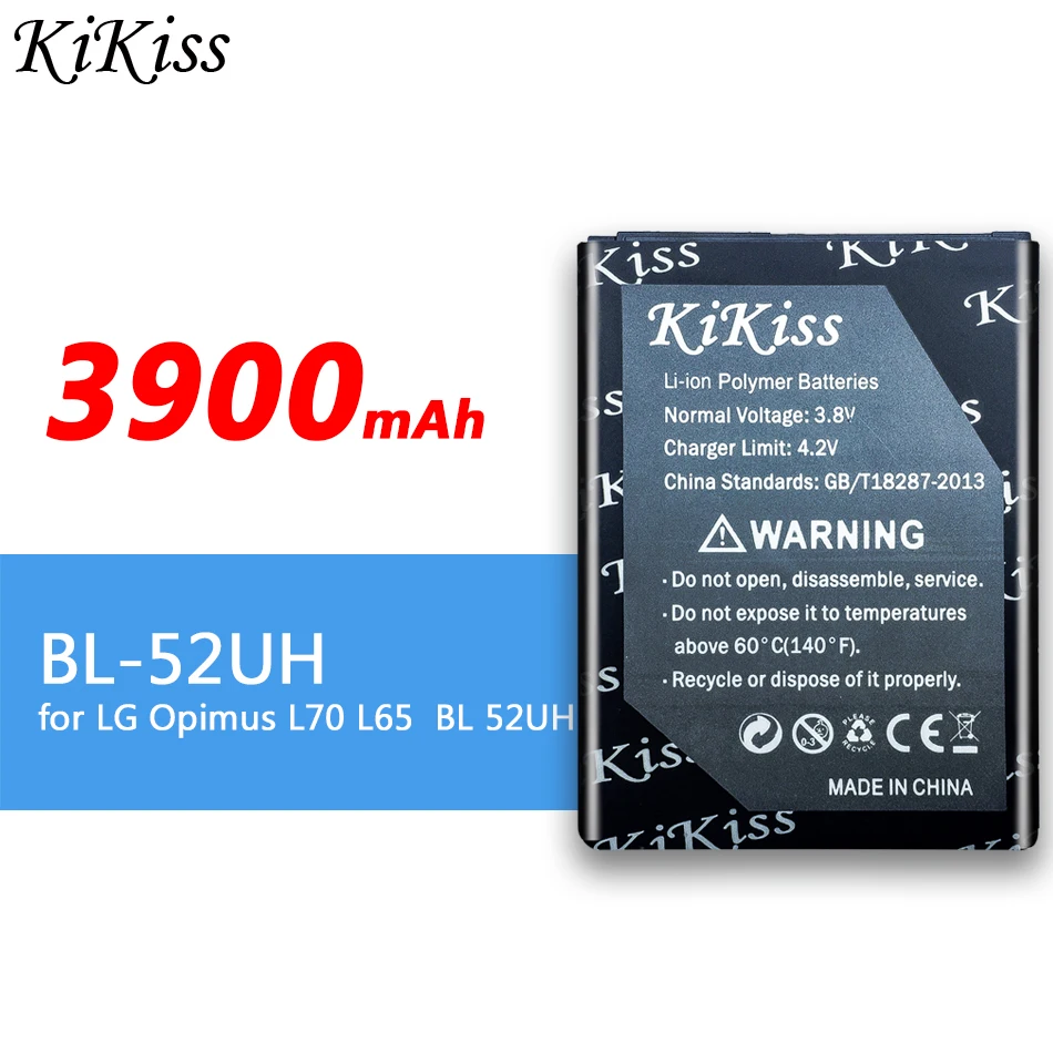 KiKiss BL-52UH запасная батарея для мобильного телефона 3900mAh LG Opimus L70 D320 L65 D285 D280 D320N VS876 BL