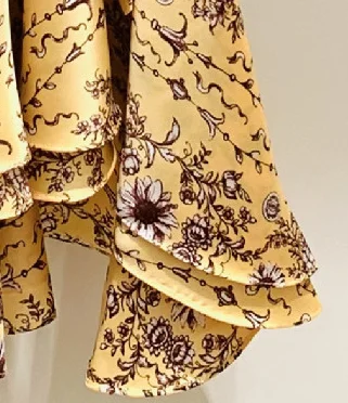 

Women Dress French Elegance Summer 2021 New French Romantic Print Thin Asymmetrical Wavy Hem Dress