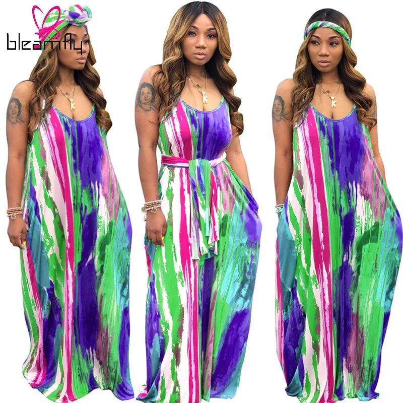 2019 женское летнее пляжное платье на бретелях с круглым вырезом и карманами