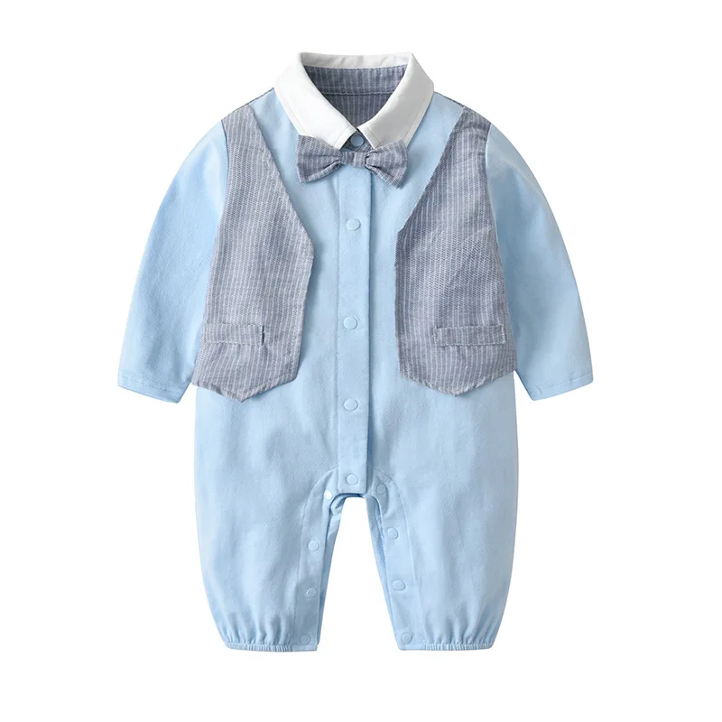 

Korean Baby Boy Long Sleeve Patchwork Romper Kids Summer Spring Infant Gentleman Toddler Newborn Outfit Autumn Fashion Jumpsuit