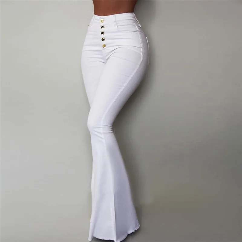 Women Elasticity Bell-bottoms Pants Solid High Waist Elegant Long Pants Fashion Ladies Full Length Trousers Pantalon Femme