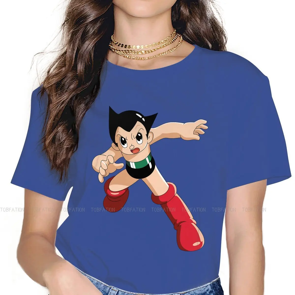 Camiseta de Tetsuwan para mujer y niña, camisa básica informal de lucha, nuevo diseño, 4XL, 5XL, Mighty Atom Astro Boy