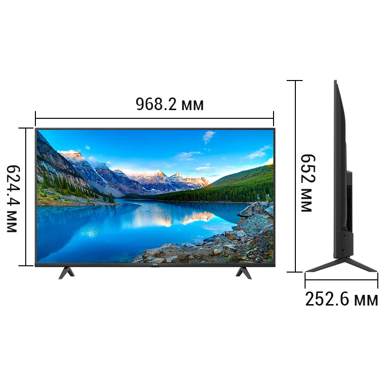 TCL 43inch Smart TV 43p615 4K Ultra HD LED Television Android P WIFI 2.4G Bluetooth 5.0 телевизор 43 дюймаТелевизоры |