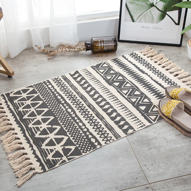 2020 Новый Ретро стиль знаменитостей простой хлопковый и льняной коврик ручной