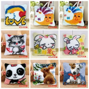 diy animal series exquisite coarse wool cross stitch carpet embroidery 3d segment embroidery pillow handmade material package free global shipping