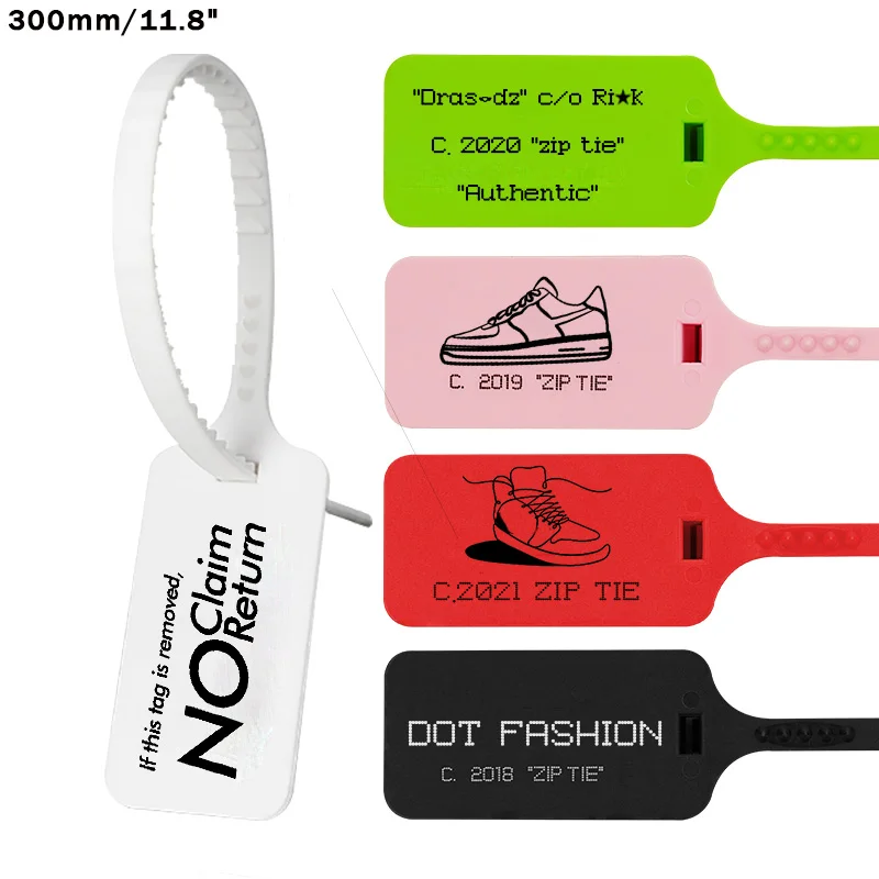 100 пользовательские брендовой этикеткой на молнии галстук этикетки белый