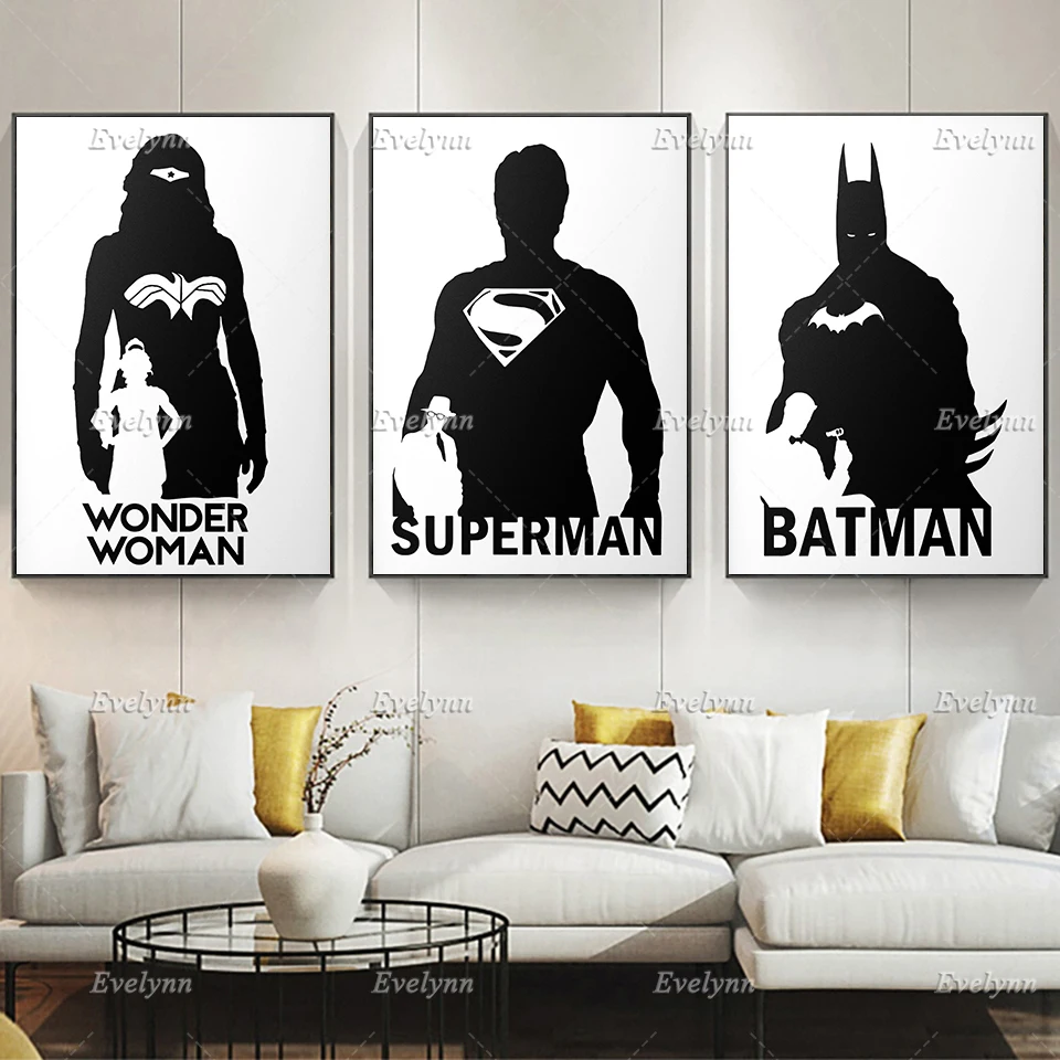 

Justice League Movie Posters Dc Superhero Marvel Batman Superman Wonder Woman Modern Living Room Decor Canvas Wall Art Prints