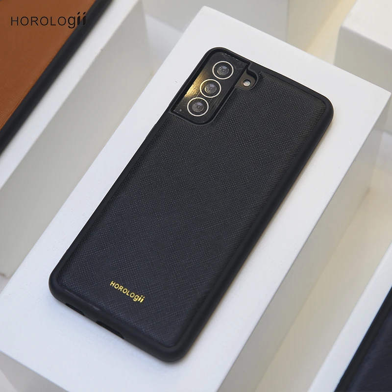 

Horologii Monogram Italian Leather Saffiano for Samsung S20 S21 S22 Pro Ultra Case Phone Premium Mobile Cover Gift for Men