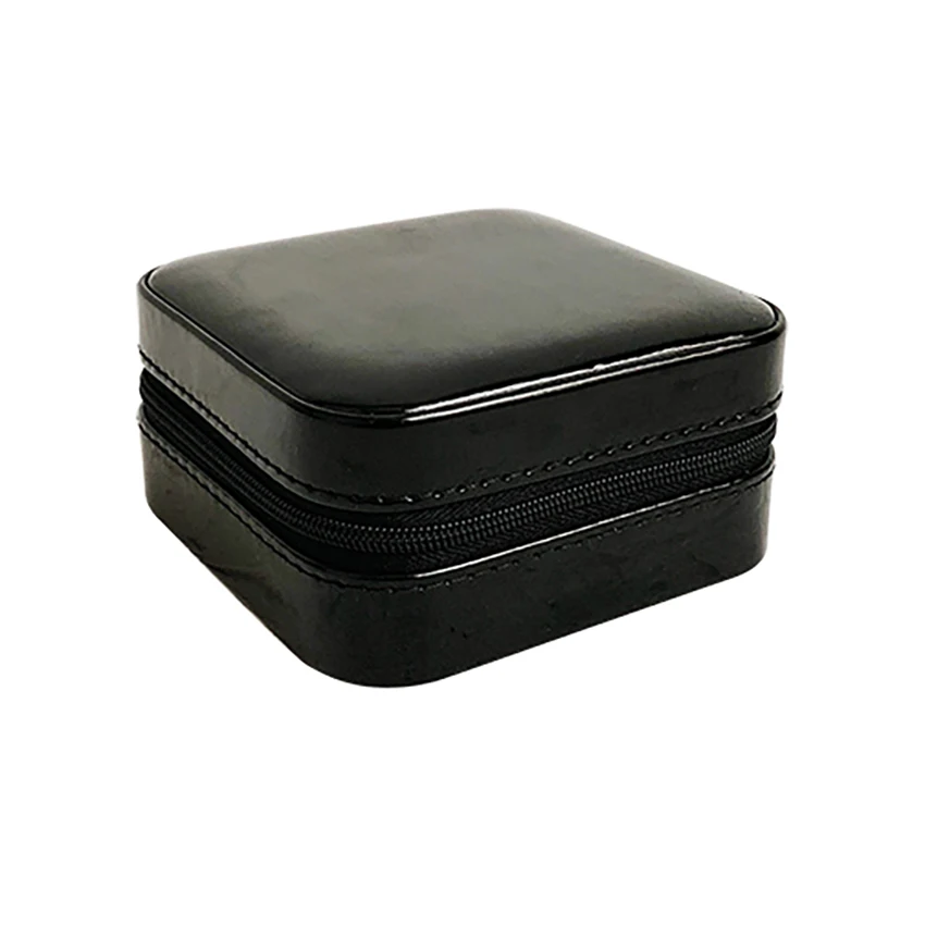 

Мини шкатулка для ювелирных украшений, шкатулка для хранения колец, сережек, на молнии, портативный держатель для ожерелья, кольца, чехла, ор...