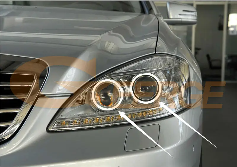 Для Mercedes Benz S Class W221 2010 2011 2012 2013 facelift ультра яркий COB led Ангельские Глазки набор