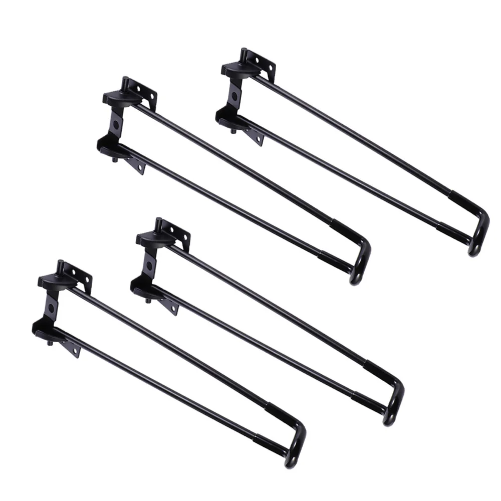 

4Pcs Folding Table Legs Iron Table Feet Home Computer Desk Legs (Black)