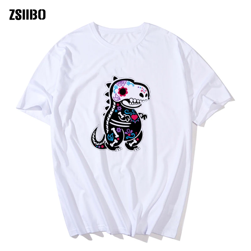 Новая модная мужская футболка с принтом из мультфильма дракон белой кости