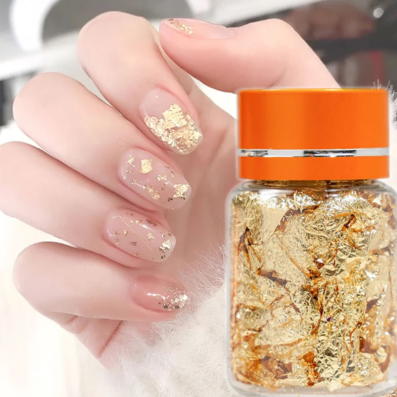 1/3 шт. хрупкие Серебристые/золотистые/розово-медные блестящие хлопья фольги 3*5 см