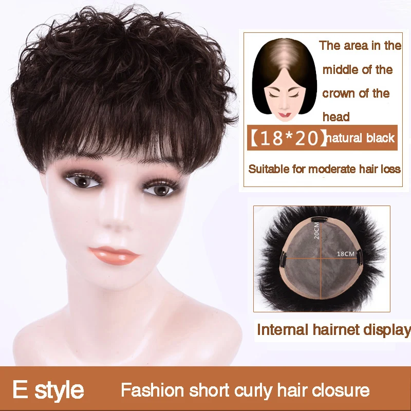 Salonchat Remy человеческие волосы на заколках в парике, прямые волосы с челкой для женщин, 7 стилей, доступны 16*18 - Цвет: E-18X20-2