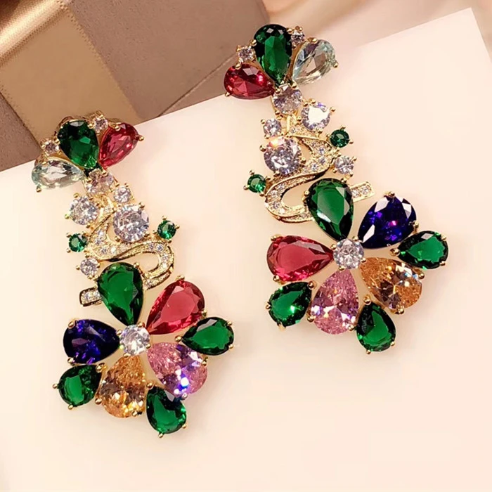 Дизайнерские Модные ювелирные изделия из меди 3а кубического циркония вечерние