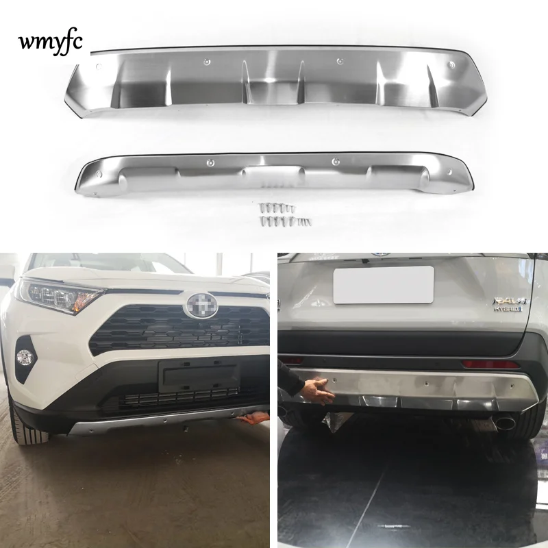 

Car front rear back Head protector skid plate bumper guard tailgate pedal Strip trim frame hoods For Toyota RAV4 2016 -2021