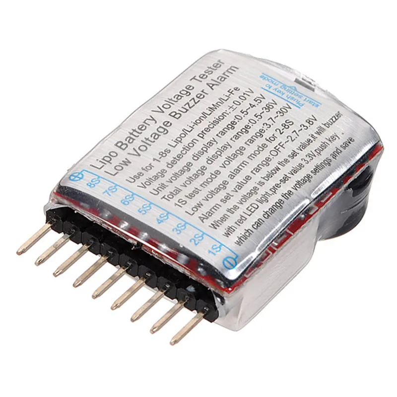 5 шт./лот монитор напряжения 3 7-30 в 1-8S Lipo/li-ion/Fe батарея напряжение 2в1 тестер низкий