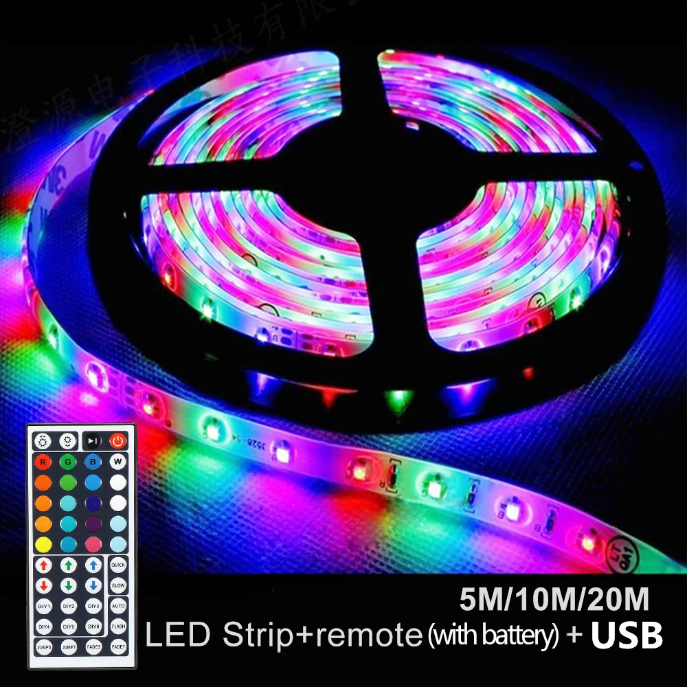 5/10/20 м RGB Светодиодные ленты светильник для дома SMD USB светодиодные s Гибкая