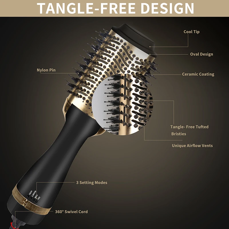 Расческа для горячего воздуха 2 в 1 профессиональный фен и испаритель расческа