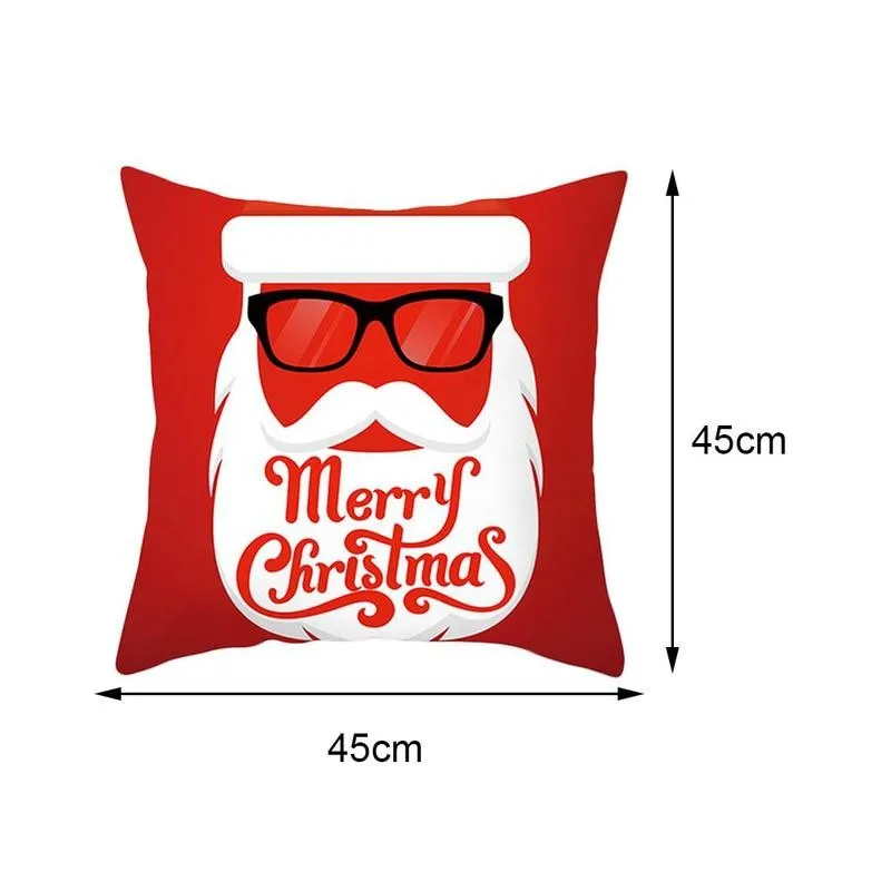 

Christmas Styles Pillowcase Linen Sofa Home Decoration Pillowcase For Christmas Coffee Shop Bookstores Party Pillowcase 45*45cm