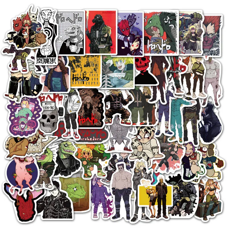 Dorohedoro-calcoman&iacute;as de Anime para port&aacute;til, Moto, monopat&iacute;n, equipaje, refrigerador, juguete de cuaderno, pegatina, 10/30/50 Uds.-1
