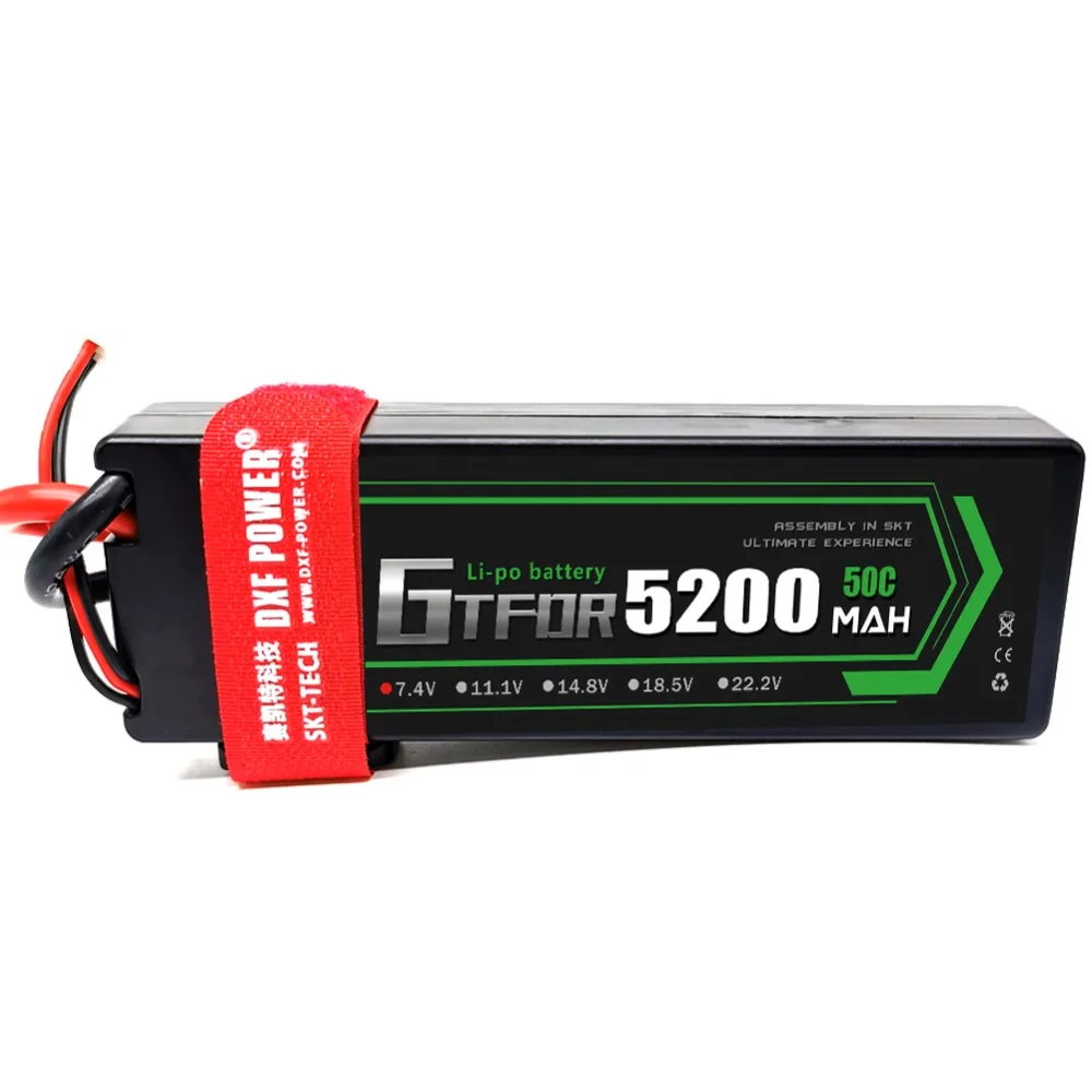 GTFDR Батарея Lipo 2S 4S 7,4 V 14,8 V 5200 7000mah 6500 45C 60C 100C MAX 200C Жесткий Чехол для 1:8 1:10 RC багги Truggy автомобиля