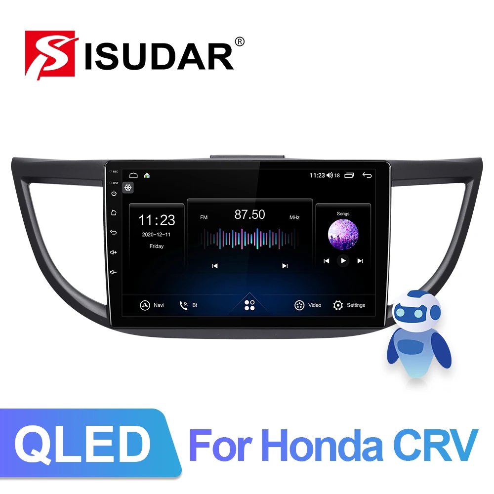 

Isudar QLED 4G Android 1 Din Auto Radio For Honda/CRV/CR-V 2012-2016 Car Multimedia 8 Core RAM 6GB ROM 128GB GPS DVR Camera FM