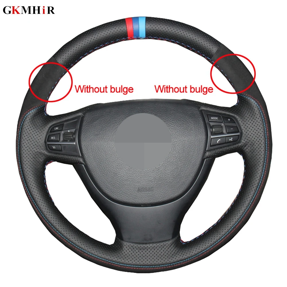 

Hand-stitched Car Steering Wheel Cover Black Suede For BMW F10 F07 (GT) 2009-2017 F11 (Touring) 2010-2017 F01 F02 2008-2015