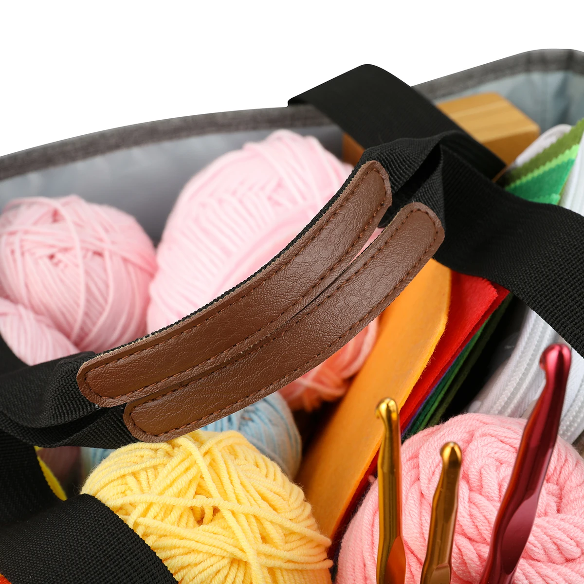 

Craft Storage Crochet Bag All for Sewing Big Capacity Yarn Container Nylon Grey Needlework Thread Organizer Knitting Accessories