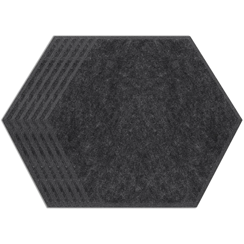 

Hexagon Acoustic Panels Art Decor Sound Proof Padding Wall Tiles, Beveled Edge, 12inch x 14inch x 0.4inch, 6 Pack