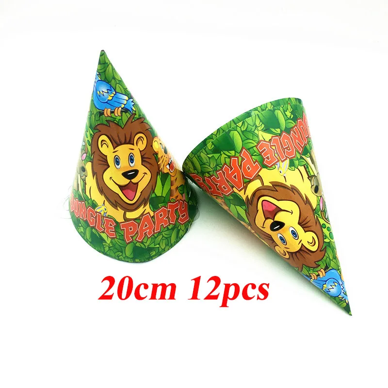 12 шт./упак. Лев джунглей тема вечерние шляпы День Рождения украшения Король