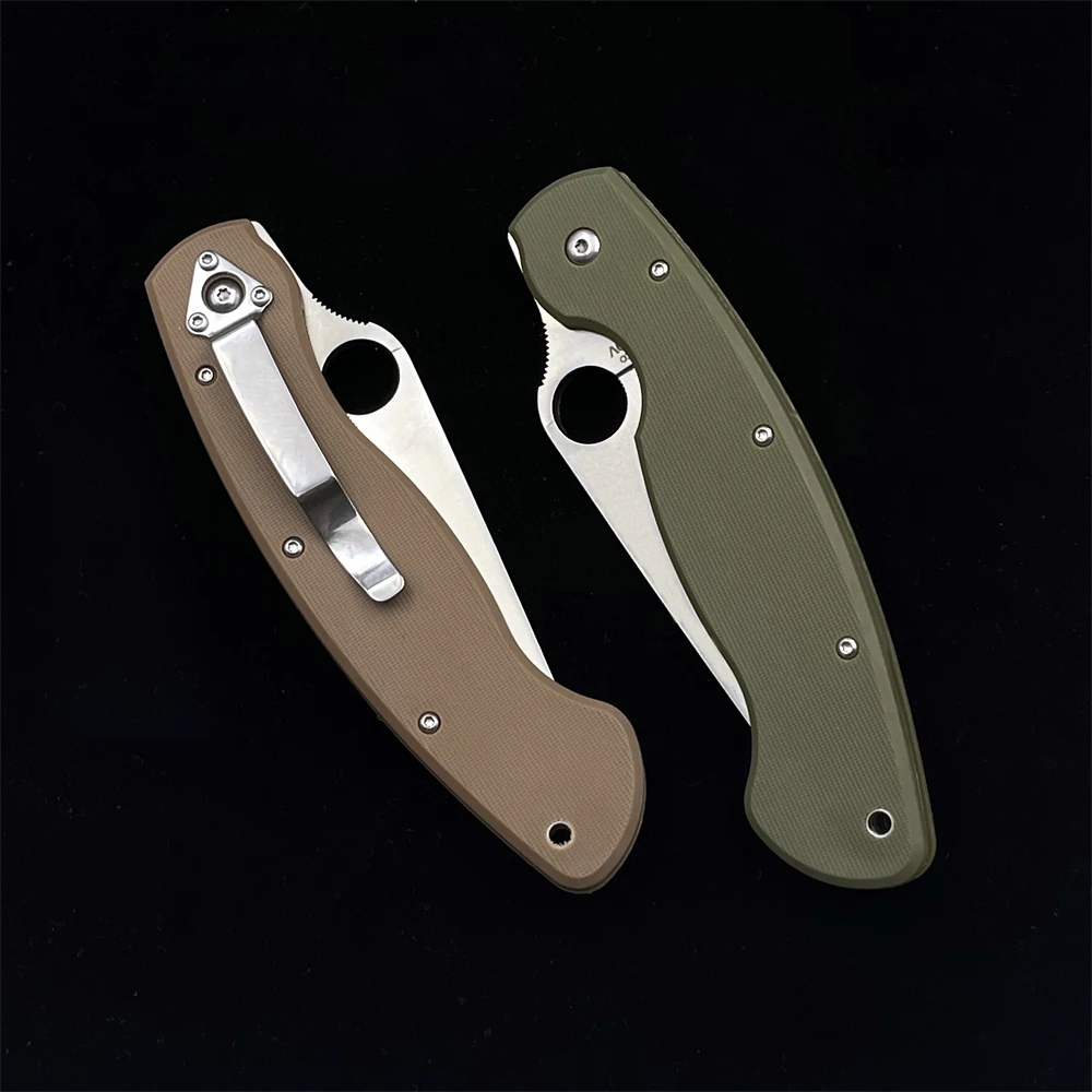 

SPY C36 Military Folding Knife 4" S30V Satin Plain Blade, FRN Handles Outdoor Camping Hunting Pocket Kitchen Tool EDC KNIVES