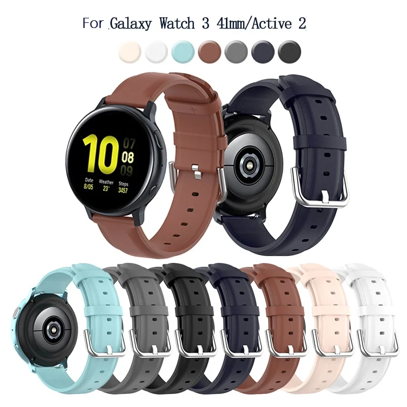 

20mm/22mm Strap for Samsung Gear S3/S2/correa Silicone Bracelet Galaxy Watch 3 41mm 45mm/46mm/42mm/Active 2 Band