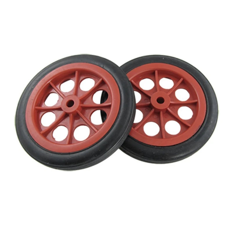 

2 Pcs Replaceable Shopping Basket Cart 4.4" Wheels Red Black