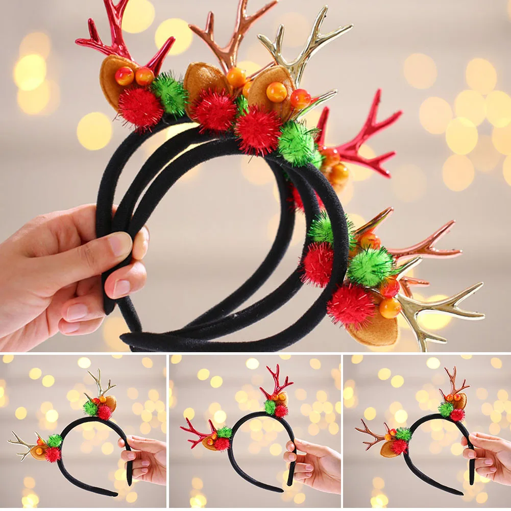 

Christmas Antlers Hoop Decoration Girl Hairpin Cute Hair Reindeer Antlers Headband Elk Headdress BMF88